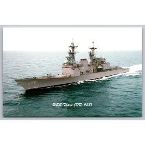 USS Thorn DD-988 Spruance Class Destroyer Navy Ship Vintage Postcard Unposted
